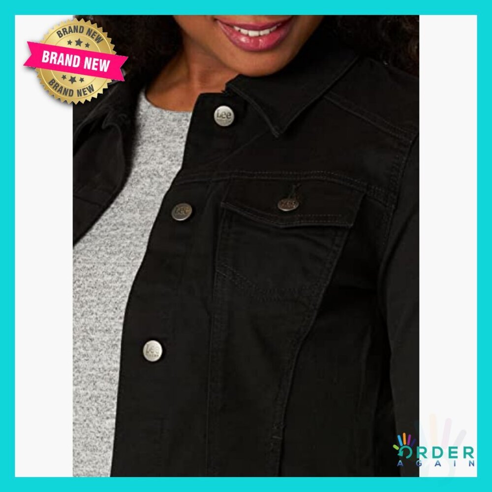 Classic Denim Jacket Stretch Aviator Style Lightweight Versatile Chic - Picture 4 of 7